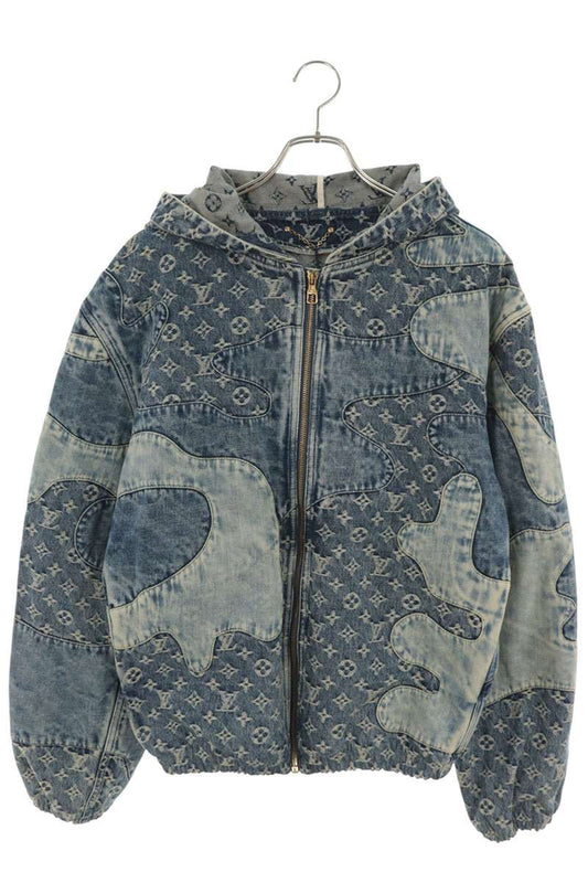 LOUISVUITTON 22SS NIGO Patchwork Zip Jacket Indigo Size 50