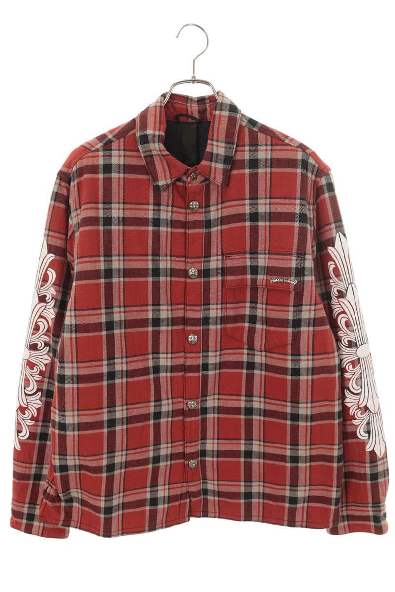 Chrome Hearts WORKN JNKYD Plaid Floral Shirt Jacket Size M