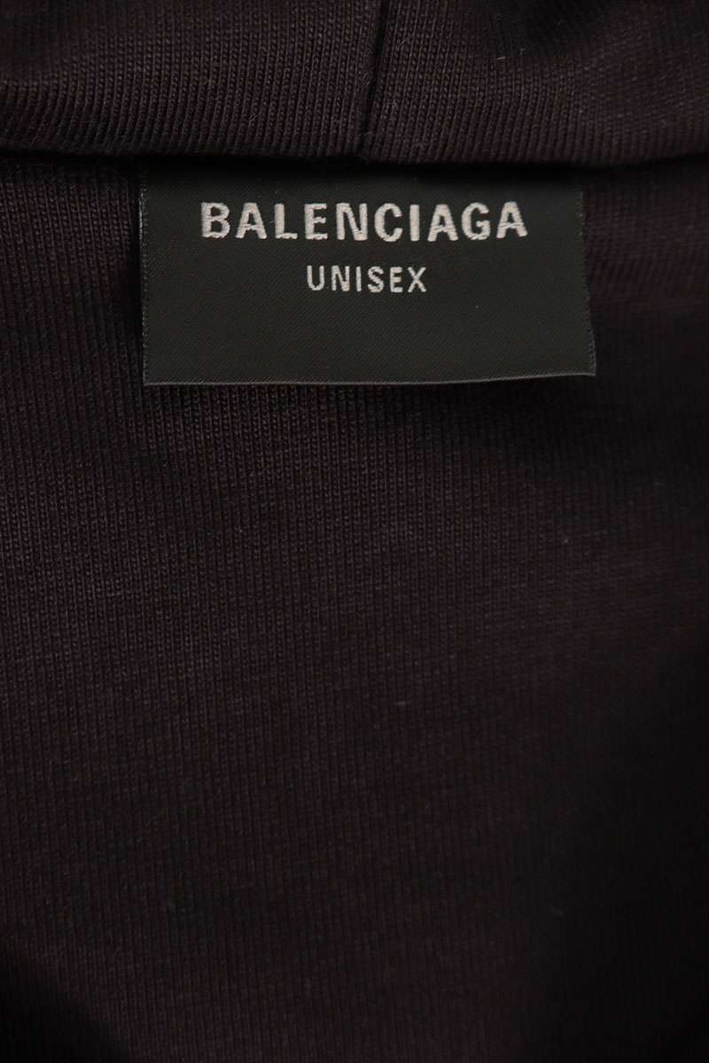 BALENCIAGA Back Logo Hooded Zip Bomber Jacket Black Size L