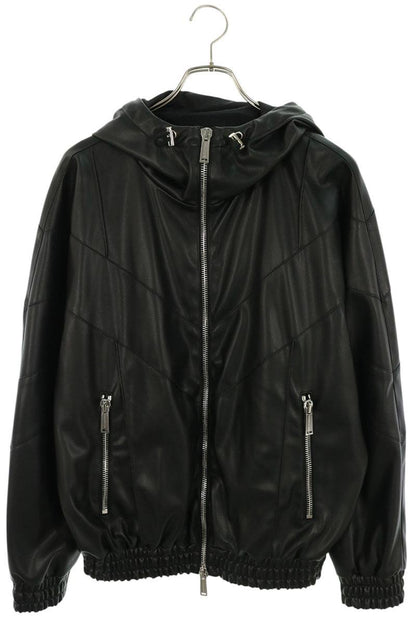 DSQUARED S74AM1676 Faux Leather Hooded Blouson Black Size 42