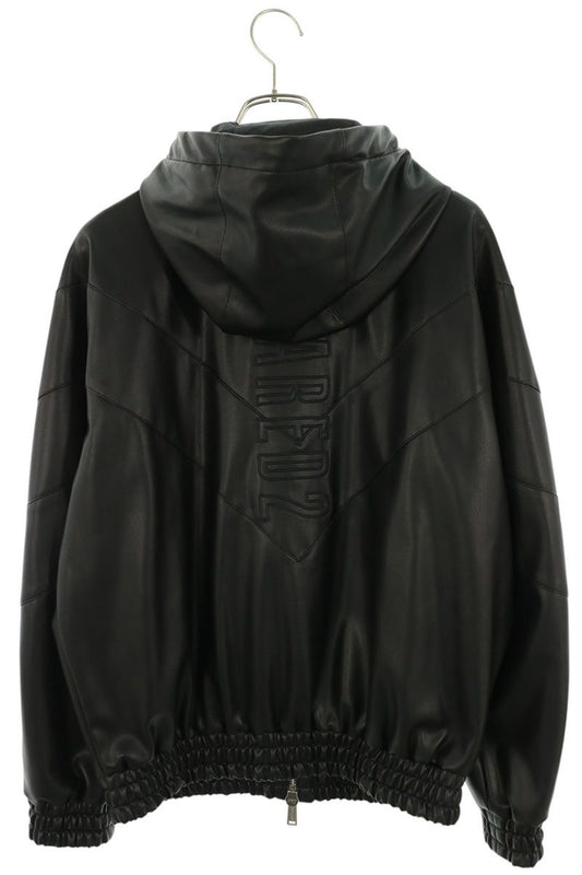 DSQUARED S74AM1676 Faux Leather Hooded Blouson Black Size 42
