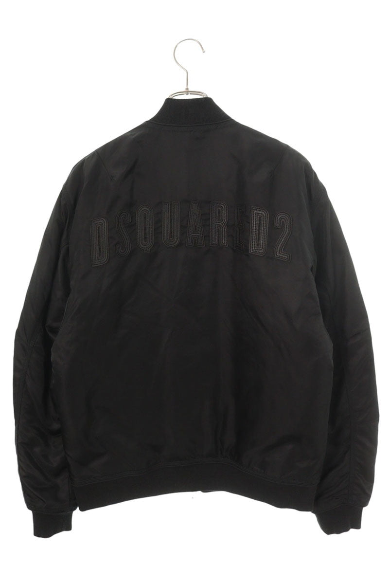 DSQUARED S71AM0985 Back Logo MA-1 Jacket Black Size 52