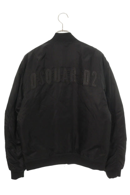 DSQUARED S71AM0985 Back Logo MA-1 Jacket Black Size 52