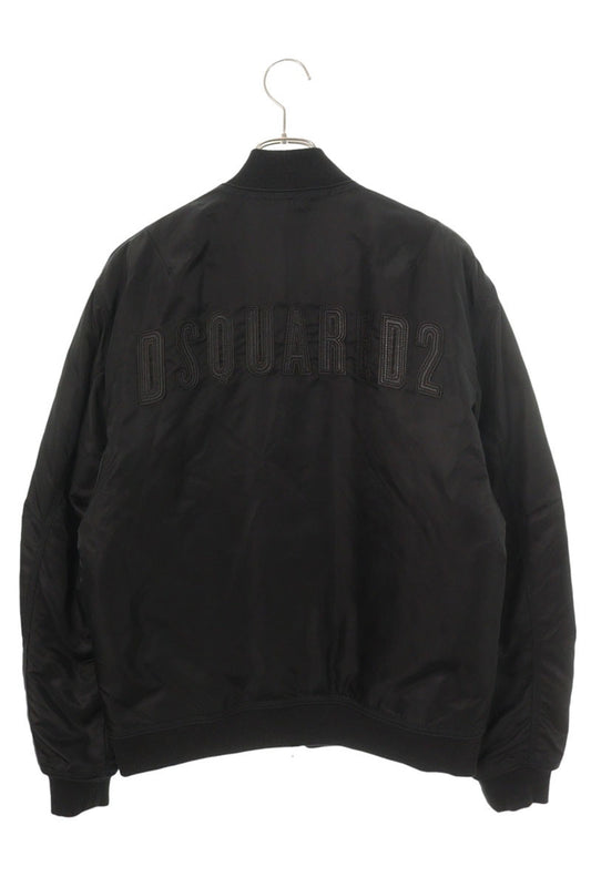 DSQUARED S71AM0985 Back Logo MA-1 Jacket Black Size 52