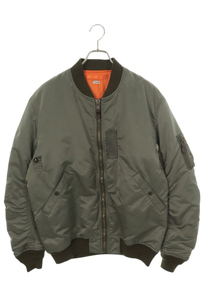 SEQUEL 25AW Knit MA-1 Bomber Jacket Khaki/White Size L