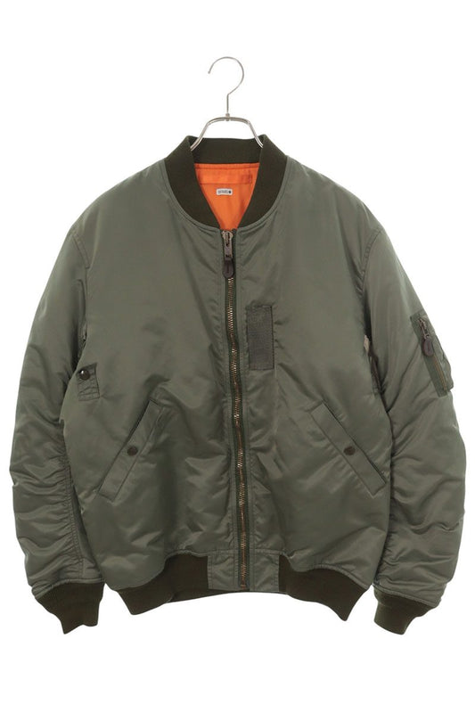SEQUEL 25AW Knit MA-1 Bomber Jacket Khaki/White Size L