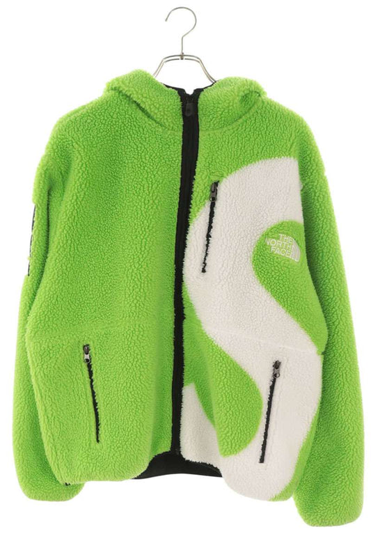 SUPREME 20AW S Logo Hooded Fleece Jacket Green Size M