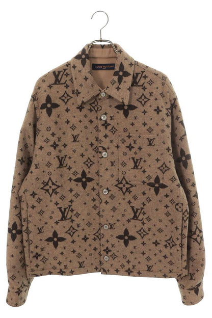 LOUISVUITTON 25SS Monogram Wool Overshirt Beige Blouson Size 46