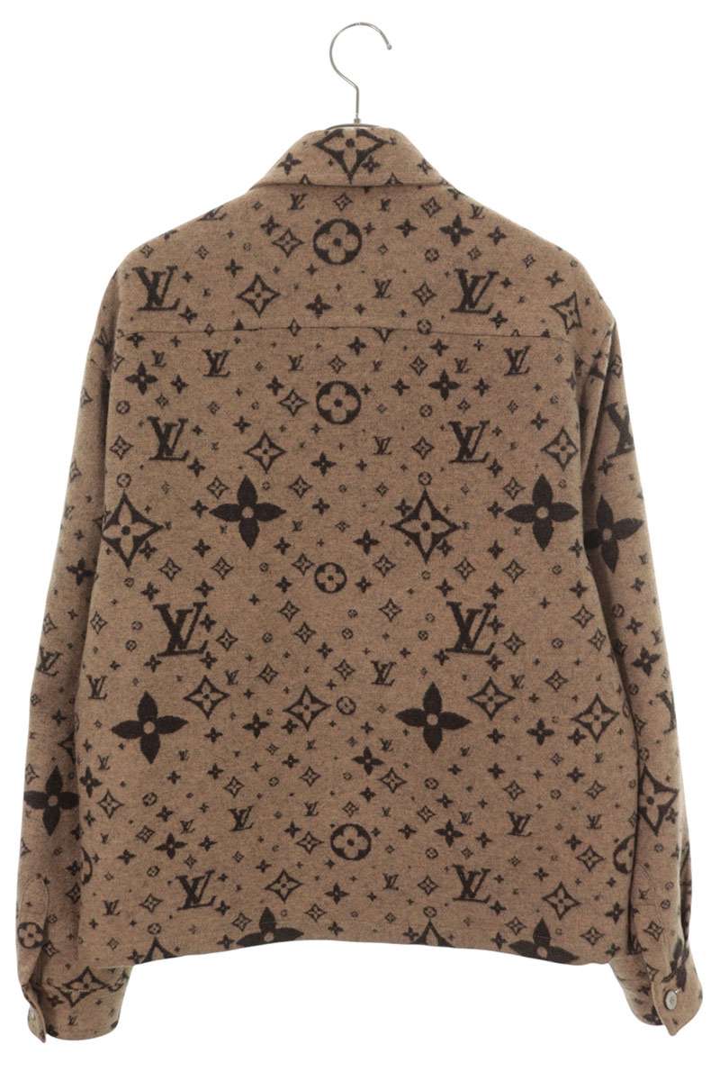 LOUISVUITTON 25SS Monogram Wool Overshirt Beige Blouson Size 46