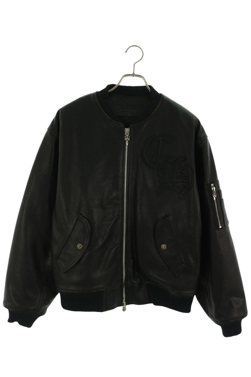 Chrome Hearts ON TARGET CH Leather Bomber Jacket Size M