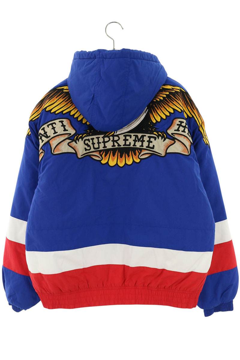 SUPREME 25AW x ANTIHERO Hooded Stadium Jacket Blue Size M