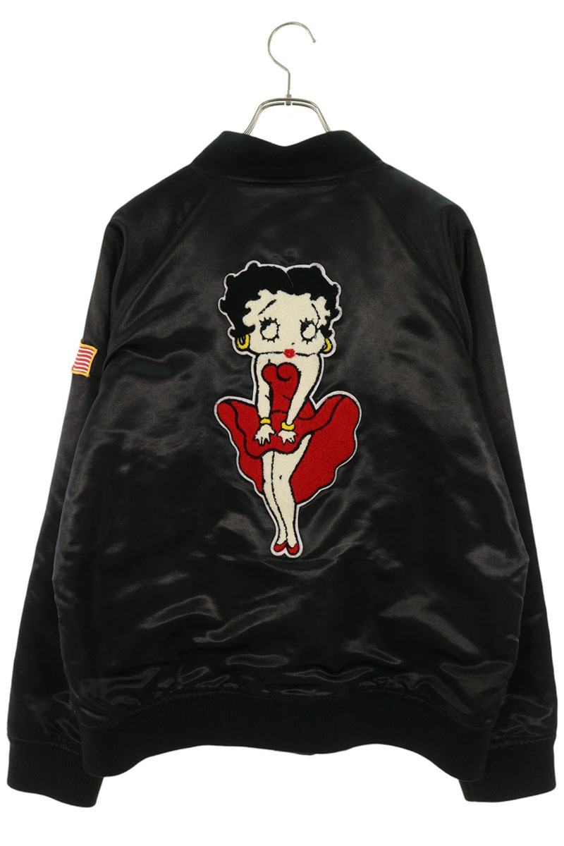 SUPREME Betty Boop Satin Club Jacket Black Size L