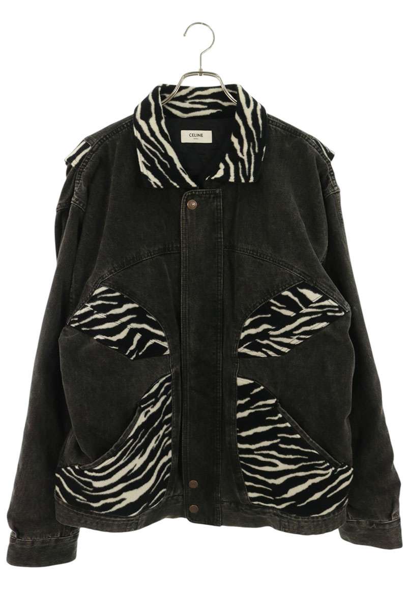 CELINE 2Q294947F Paneled Blouson Black Size XL
