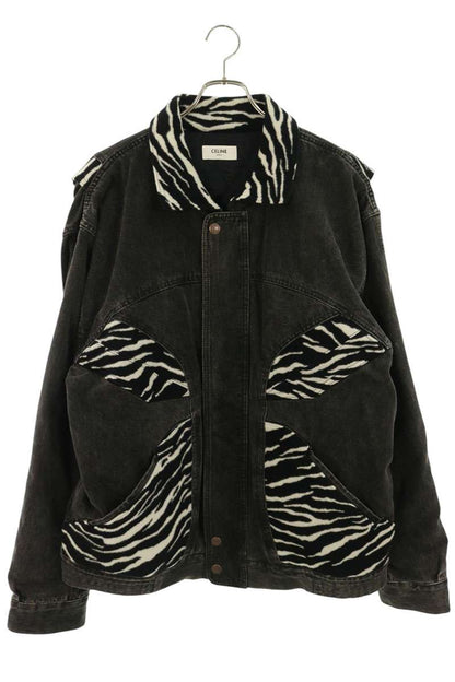 CELINE 2Q294947F Paneled Blouson Black Size XL
