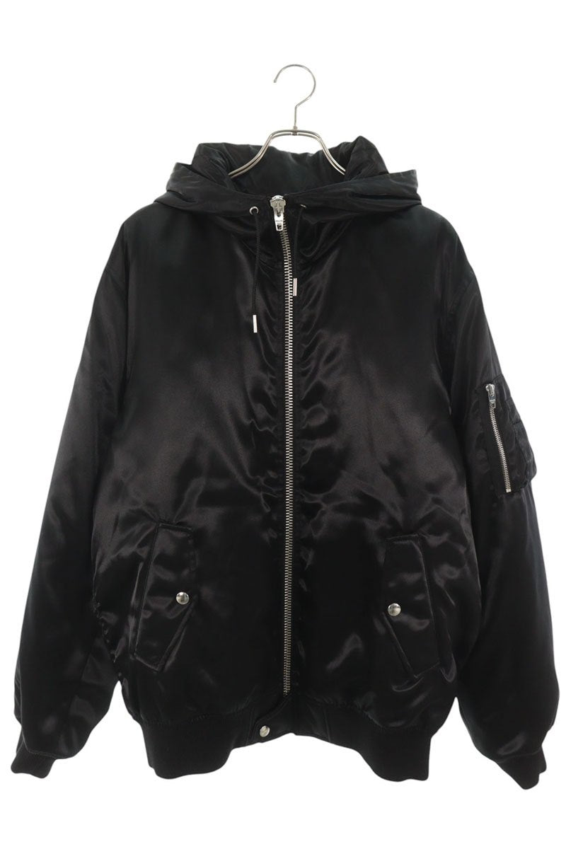 CELINE Back Logo Print Nylon Hooded Jacket Black Size 48