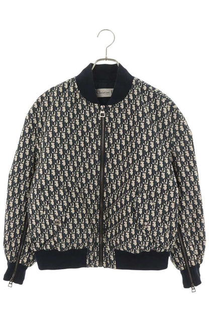 Christian Dior Navy Gray Poly Blouson Jacket Size L