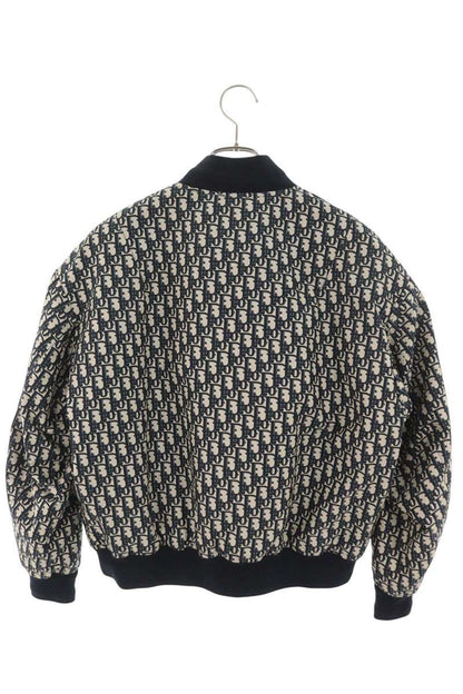 Christian Dior Navy Gray Poly Blouson Jacket Size L