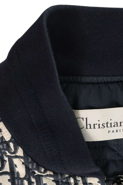 Christian Dior Navy Gray Poly Blouson Jacket Size L