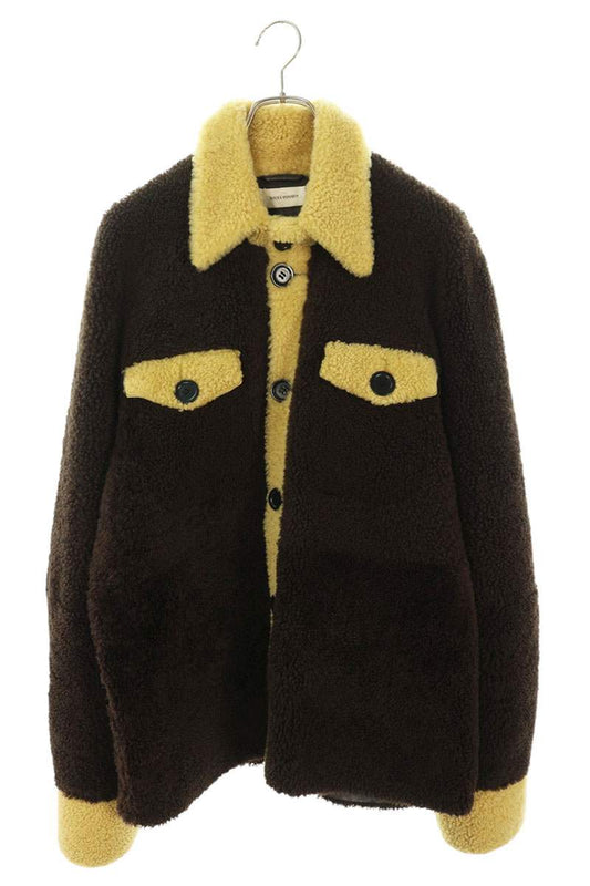 WALES BONNER Shearling Jacket Brown/Beige Size 46
