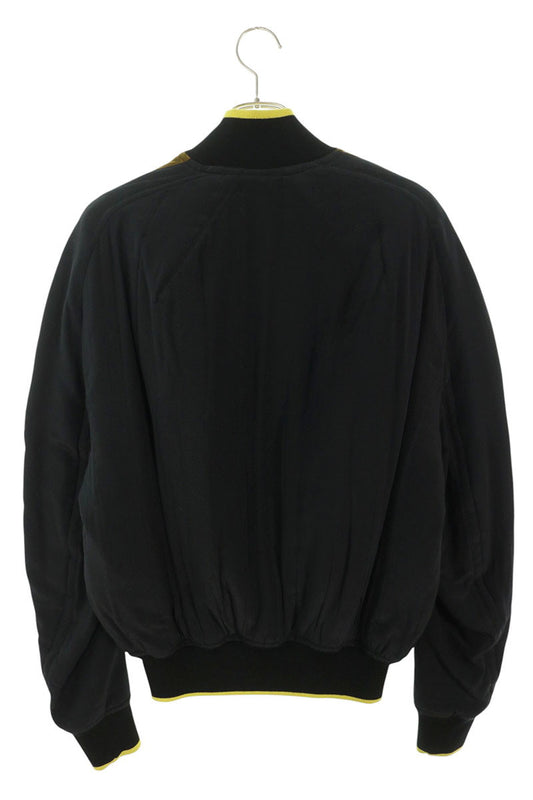HAIDER ACKERMANN Silk Bomber Jacket Black/Yellow Size XS