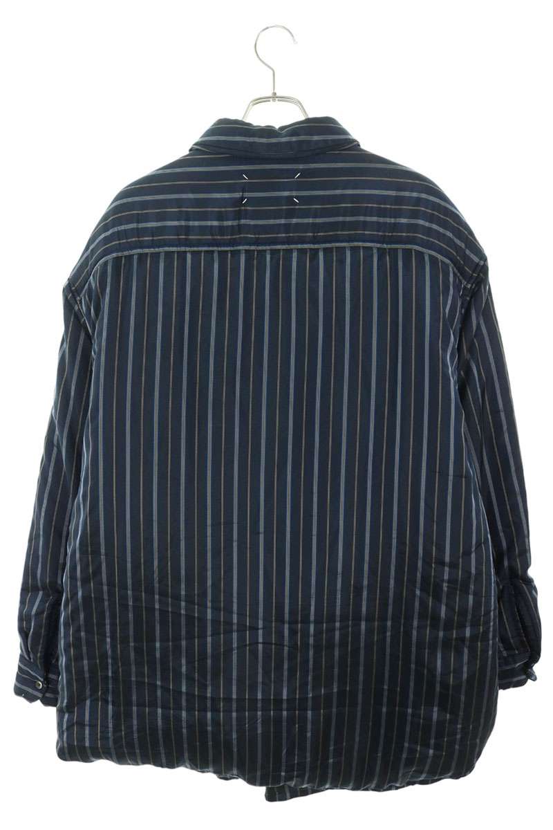 Maison Margiela Padded Stripe Shirt Jacket Blue Size 46
