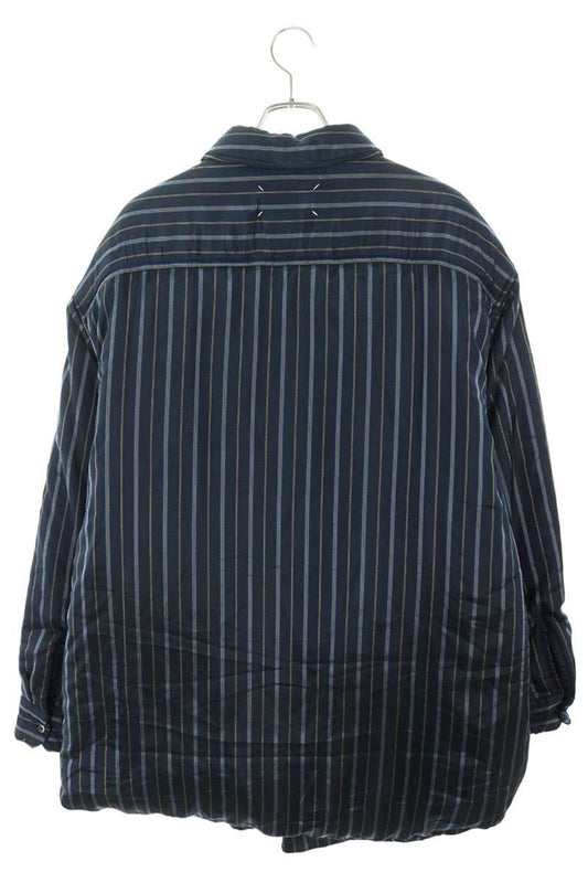 Maison Margiela Padded Stripe Shirt Jacket Blue Size 46
