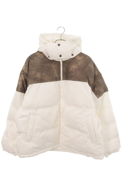SUPREME 25AW Leather Yoke Puffer Jacket White Size XL