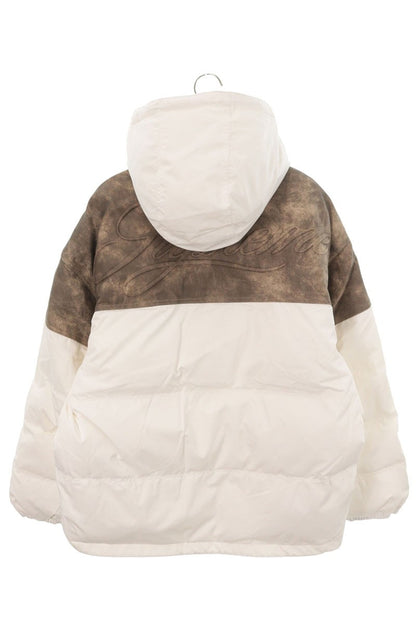 SUPREME 25AW Leather Yoke Puffer Jacket White Size XL