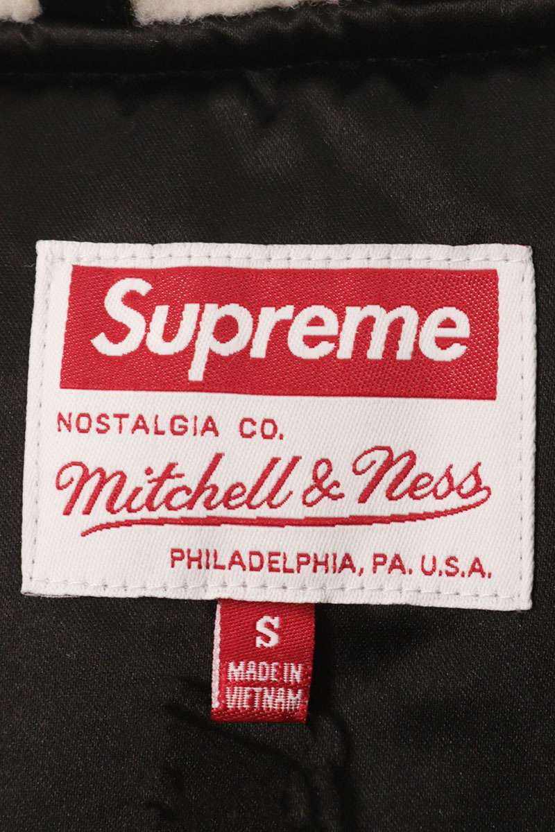 SUPREME 25AW Mitchell & Ness Hooded Varsity Jacket Size S