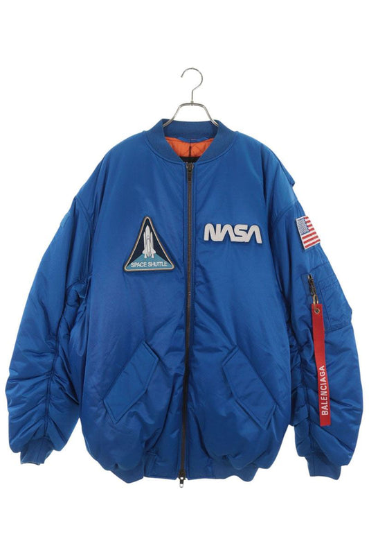 BALENCIAGA 663083 TKD01 Logo Patch Nylon Blouson Size 48