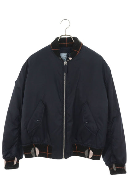 PRADA 29X993 Logo Plate Nylon Blouson Navy Size S