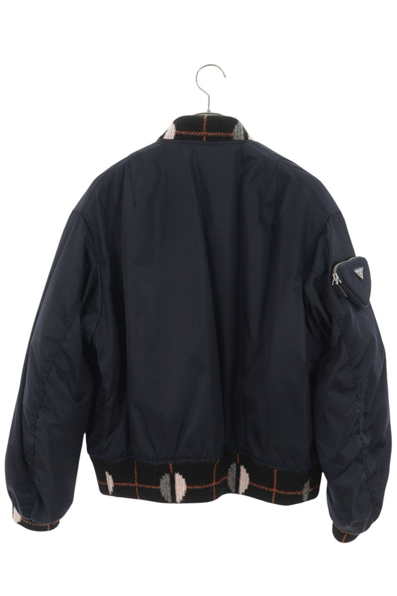 PRADA 29X993 Logo Plate Nylon Blouson Navy Size S