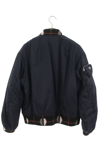PRADA 29X993 Logo Plate Nylon Blouson Navy Size S