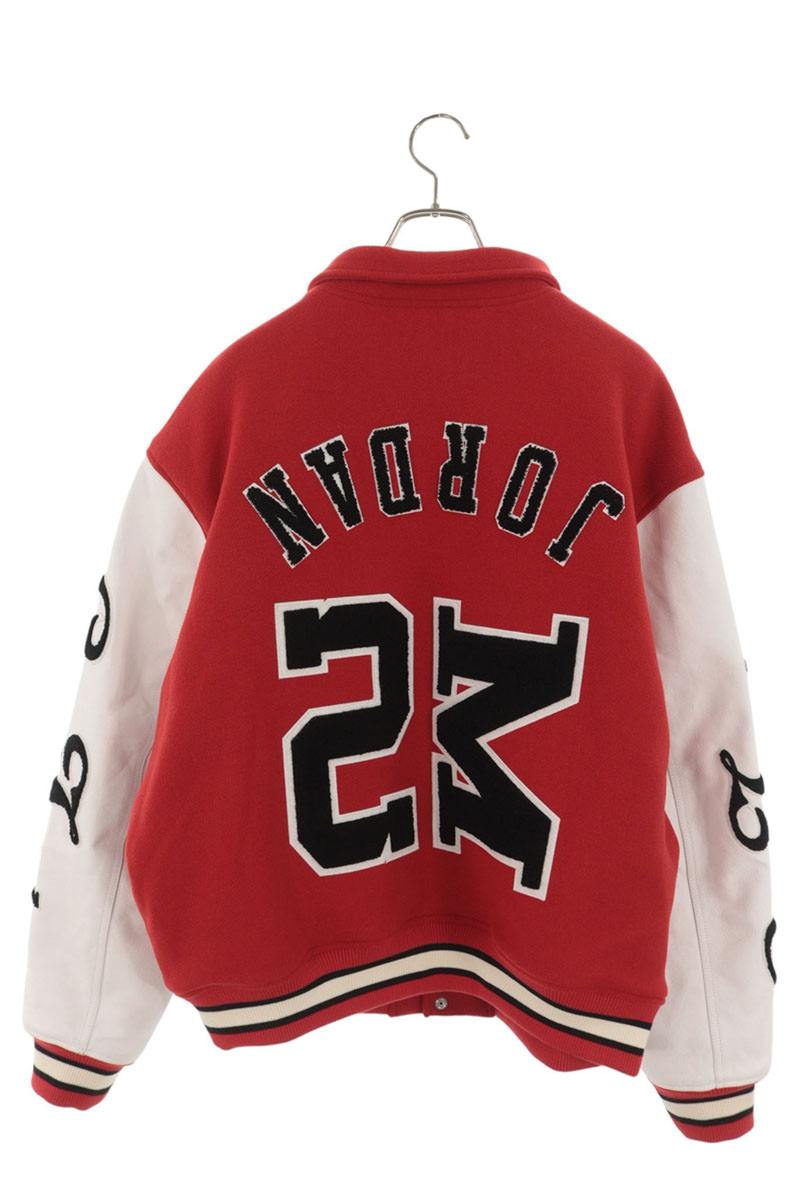 SAINT MICHAEL 26SS MJSM Leather Trim Red White Jacket Size L