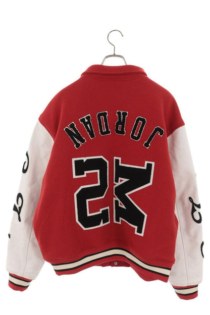 SAINT MICHAEL 26SS MJSM Leather Trim Red White Jacket Size L