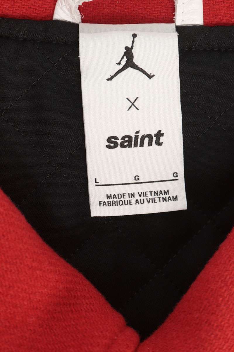 SAINT MICHAEL 26SS MJSM Leather Trim Red White Jacket Size L