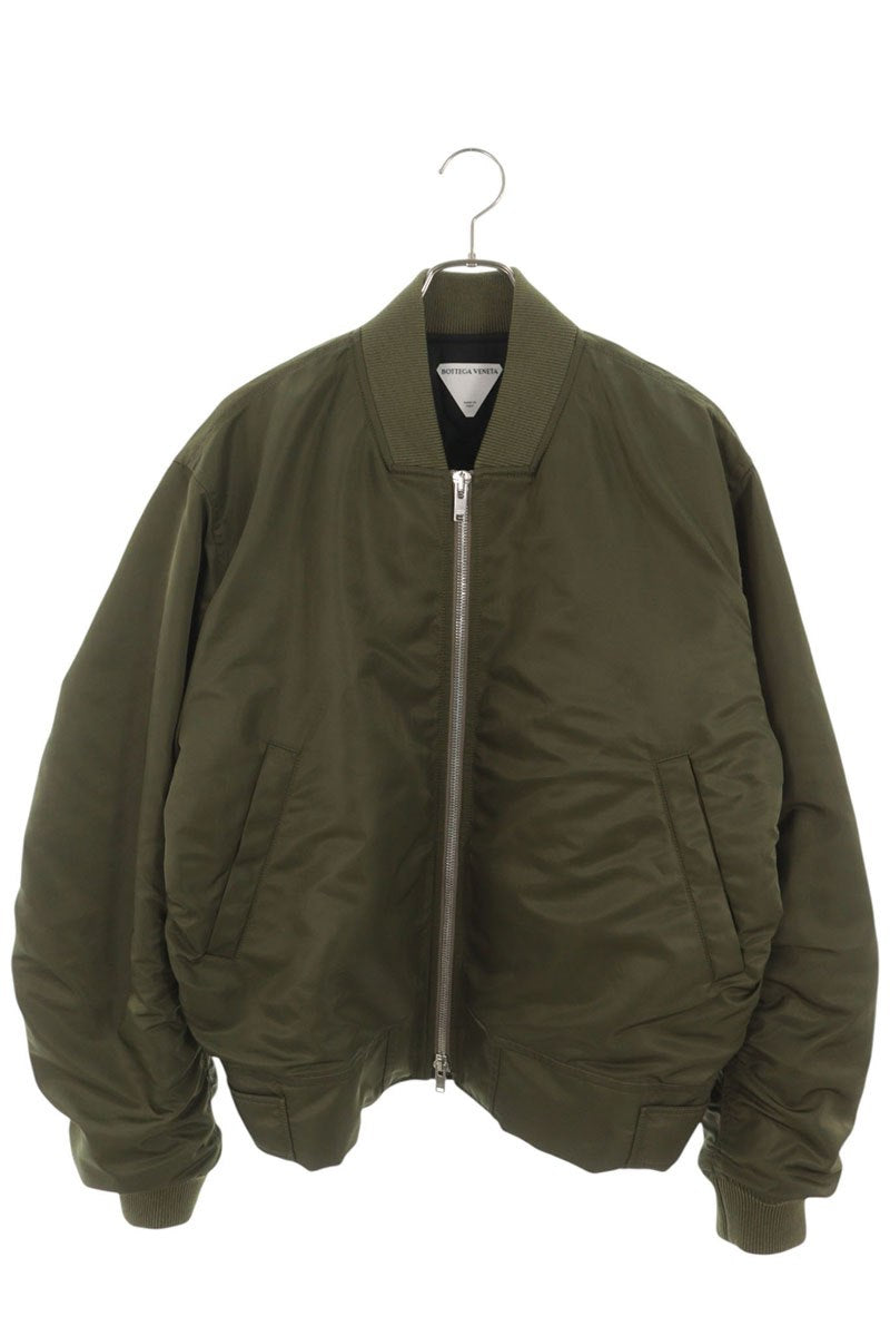 BOTTEGA VENETA Padded Nylon Bomber Jacket Olive Size 50