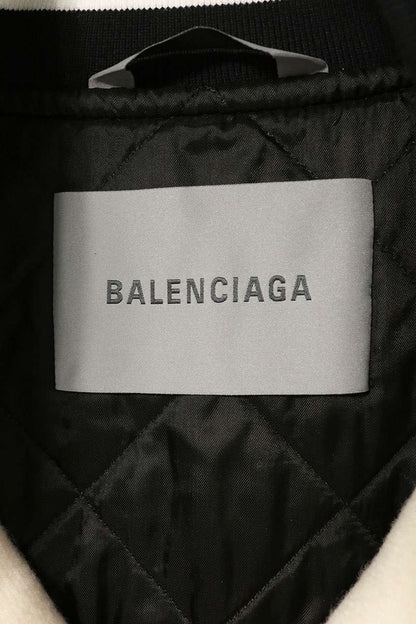 BALENCIAGA x NBA Wool Bomber Jacket White Size 46