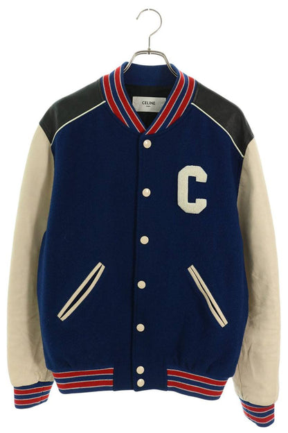 CELINE C Logo Applique Teddy Jacket Multi Size 54