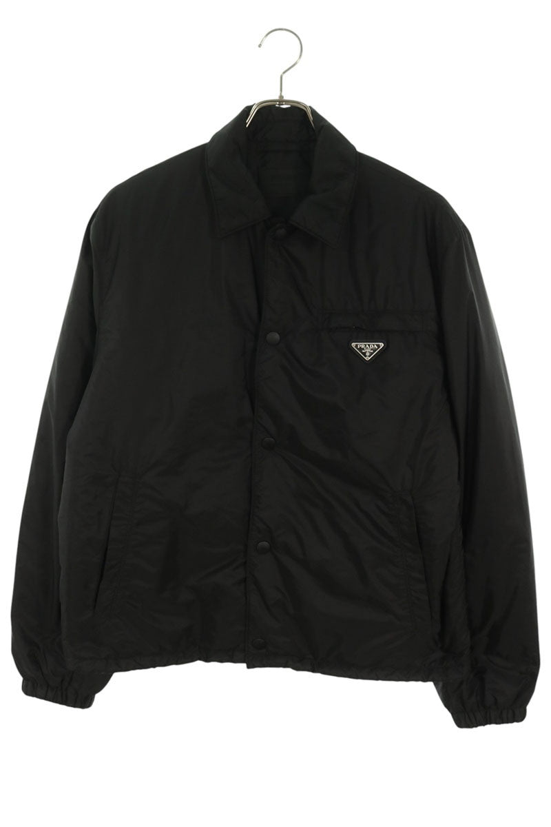 PRADA Re-Nylon Triangle Logo Jacket Black Size 46