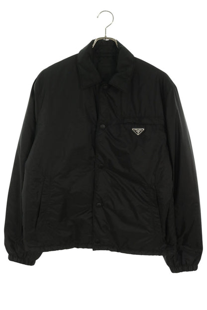 PRADA Re-Nylon Triangle Logo Jacket Black Size 46