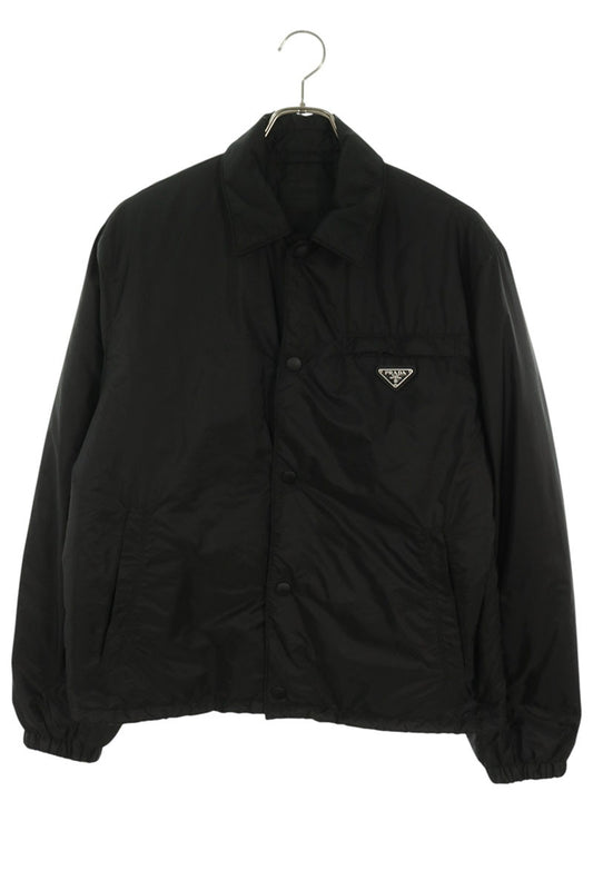 PRADA Re-Nylon Triangle Logo Jacket Black Size 46
