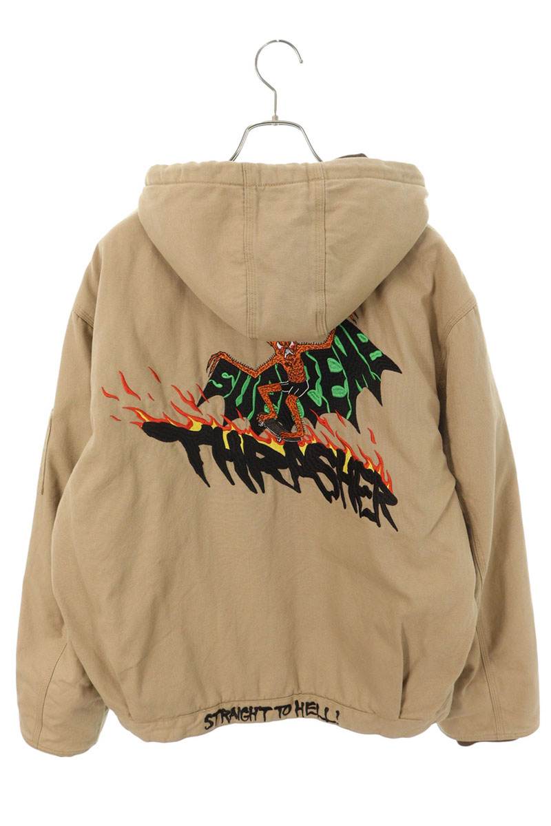 SUPREME x Thrasher 24AW Hooded Work Jacket Beige Size XL