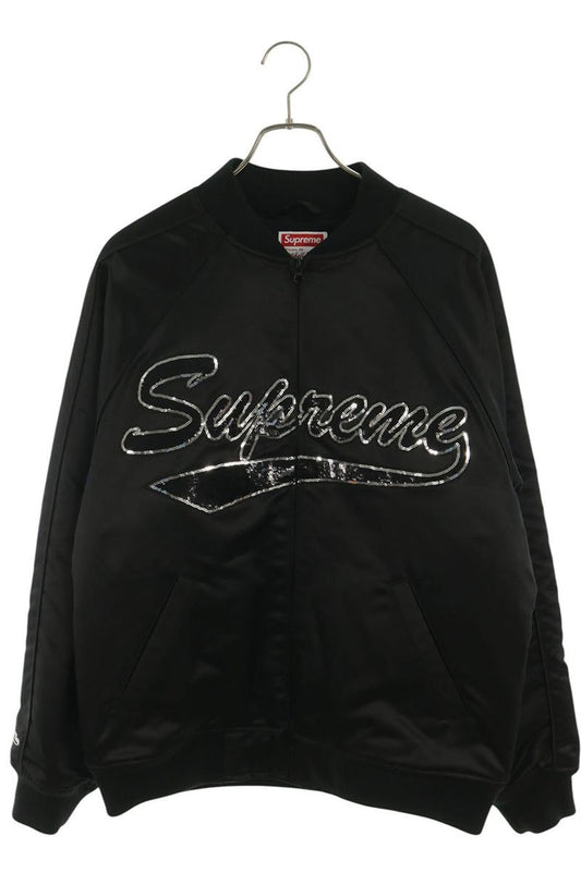 SUPREME 21SS Satin Logo Varsity Jacket Size M