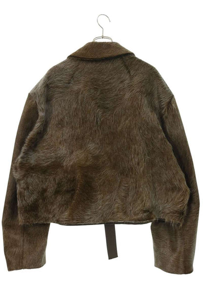 Rick Owens 25AW Cow Fur Zip-Up Jacket Brown Size 44