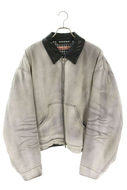 ACNE STUDIOS SS26 Leather Panel Denim Bomber Multi Size 48