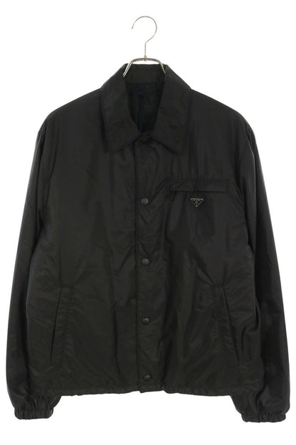 PRADA Re-Nylon Triangle Plate Padded Black Multi Blouson Size 48