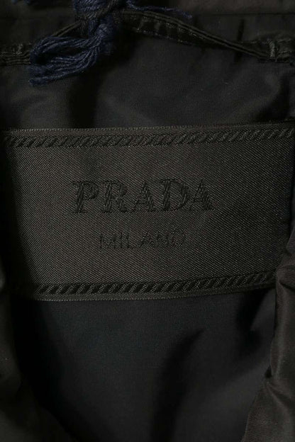 PRADA Re-Nylon Triangle Plate Padded Black Multi Blouson Size 48