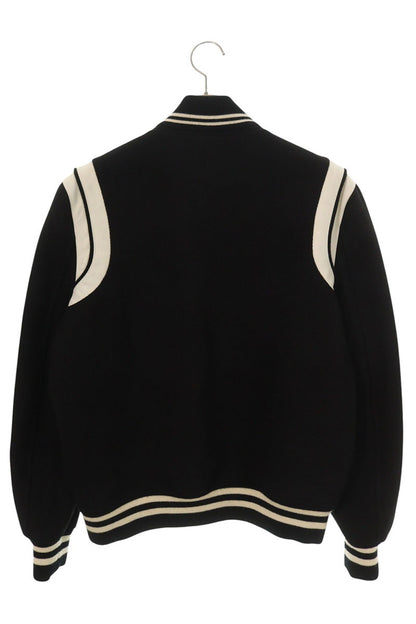SAINT LAURENT PARIS Teddy Leather Varsity Jacket Size 48
