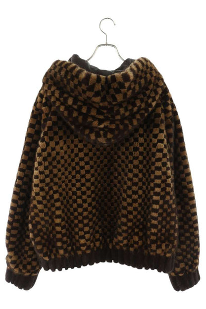 LOUISVUITTON 25AW Damier Mink Fur Zip Jacket Size 60